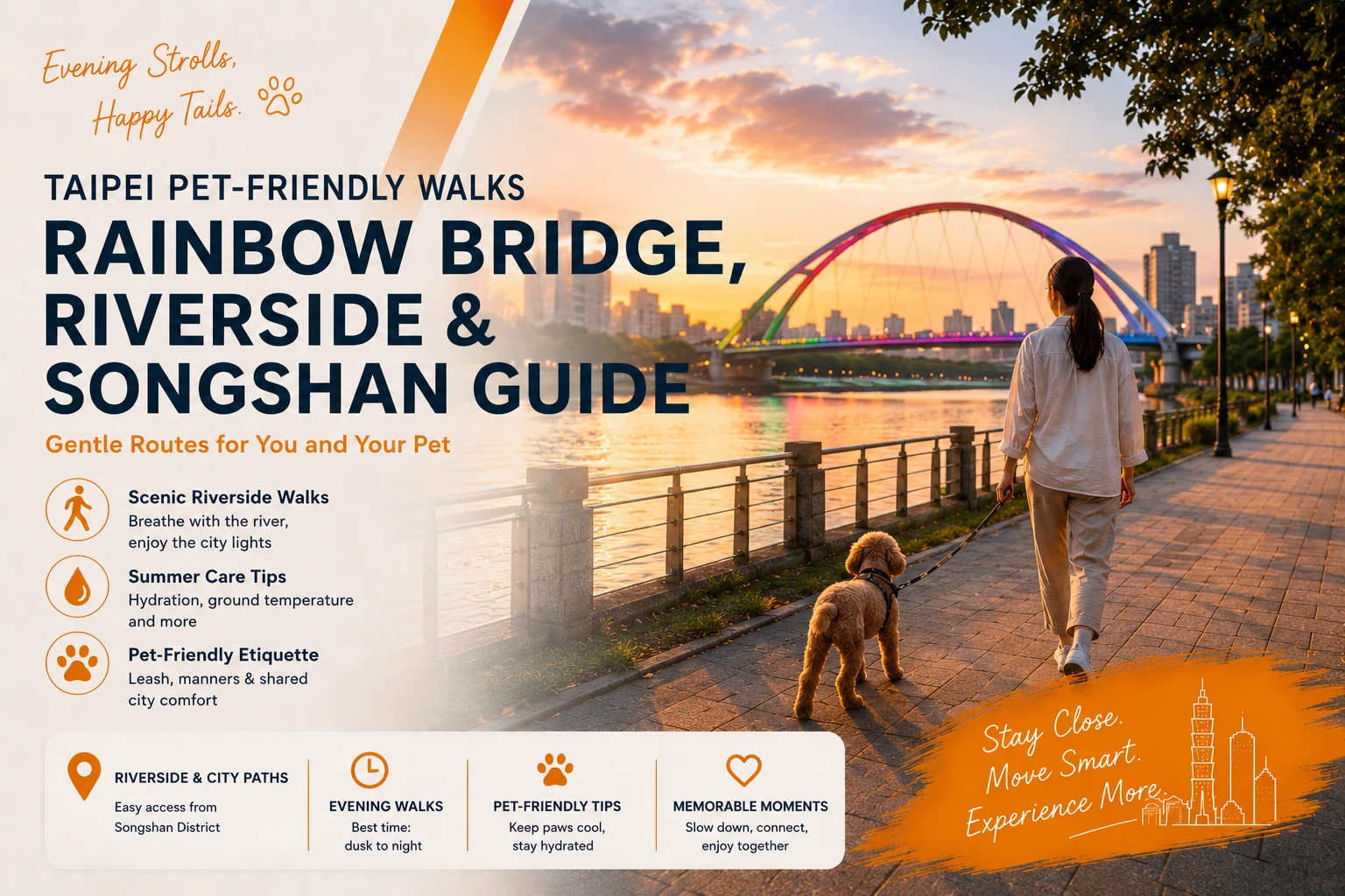 Taipei Pet-Friendly Walks Rainbow Bridge & Songshan Riverside Guide